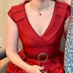 Tahari red cocktail dress